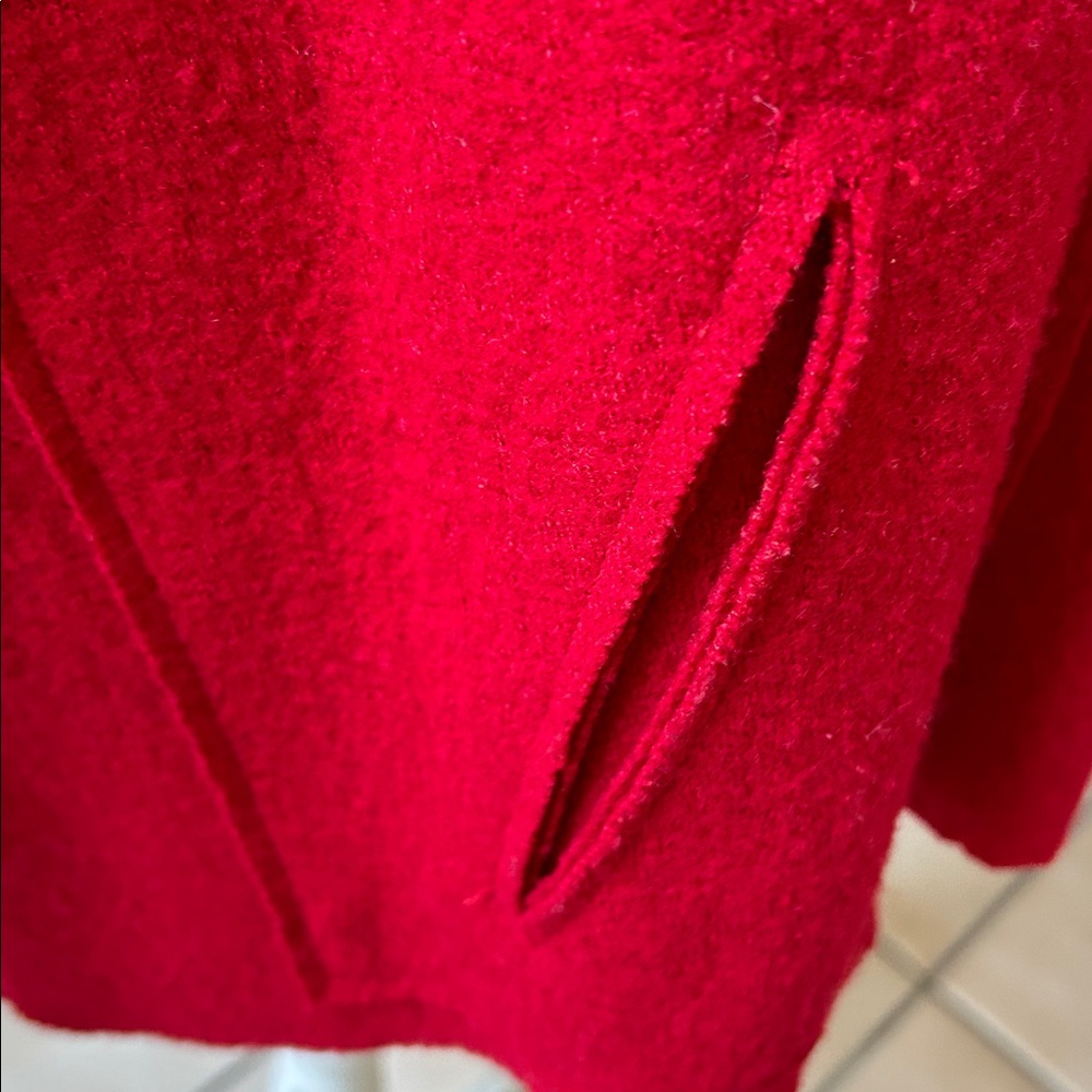Coldwater Creek Women’s Vintage Artsy Wool Blend Red Holiday Jacket Coat Size 1X - Picture 13 of 15